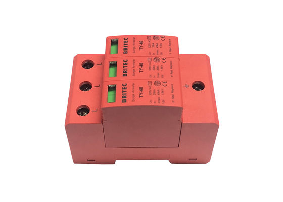 نوع 2 سه فاز 3 قطب Poles کلاس II Surge Arrester 40kA 320V حفاظت از نور