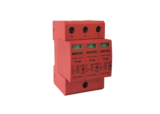 نوع 2 سه فاز 3 قطب Poles کلاس II Surge Arrester 40kA 320V حفاظت از نور