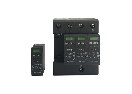 عملکرد قابل اعتماد محافظ Surge Protector 3 Phase Type Surge Arrester 4P Type 2
