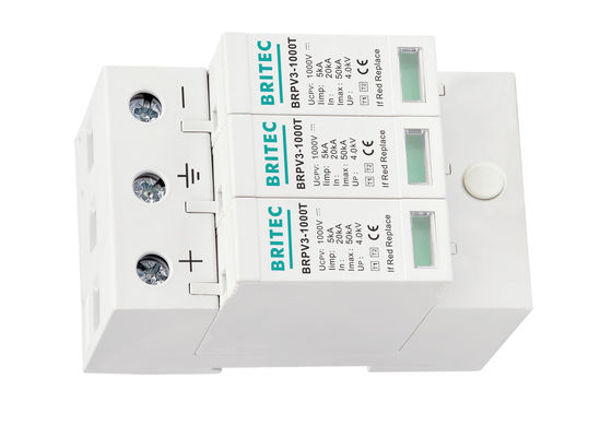 نوع 1+2 1000v 5kA DC SPD PV دستگاه حفاظت از صاعقه خورشیدی