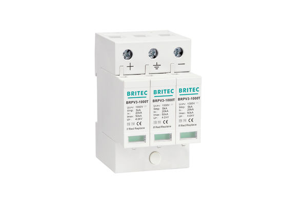 نوع 1+2 1000v 5kA DC SPD PV دستگاه حفاظت از صاعقه خورشیدی