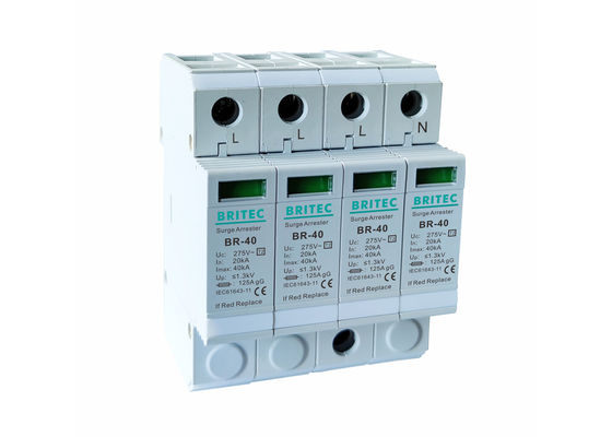 استاندارد 4P 40KA 275V 4 Pole Surge Protector IEC 61643-11