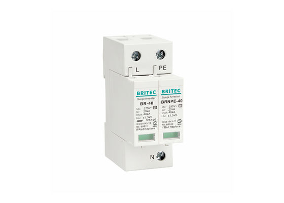 دستگاه حفاظت در برابر اضافه ولتاژ تیپ ۲ استاندارد IEC 61643-11 با حفاظت در برابر صاعقه 40kA 1P+NPE و قابلیت نصب روی ریل DIN