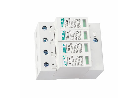 40kA 4P 275V نوع 2 دستگاه محافظت از افزایش فشار SPD برای سیستم سه فاز TN-S