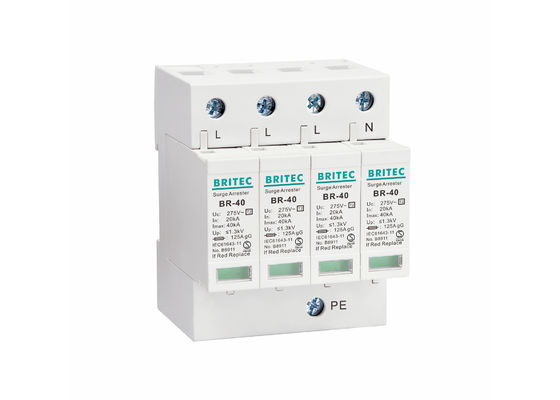 محافظ برق 3 فاز نوع 2 BR-40 4P 4 Pole Surge Protector