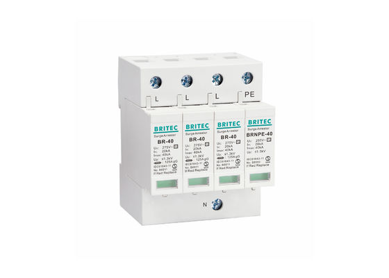 40kA 275V/255V دستگاه حفاظت از افزایش SPD صنعتی DIN Rail 3 Phase Type 2