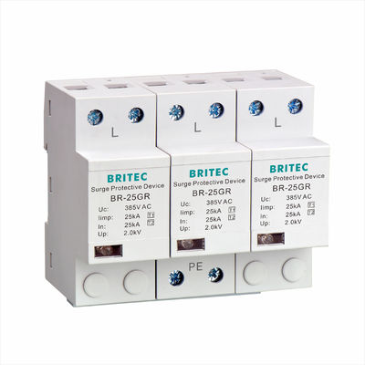 BR-25M 3P+1NPE 25kA T1+T2 Surge Arrester B+C ولتاژ پایین 3 فاز محافظ افزایش