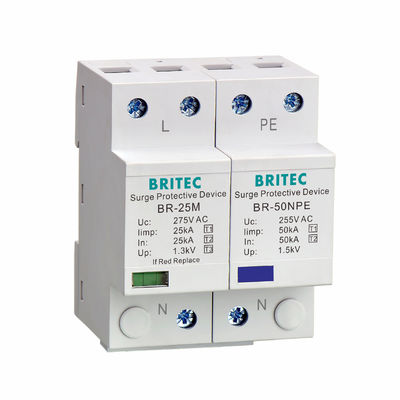 BR-25M 3P+1NPE 25kA T1+T2 Surge Arrester B+C ولتاژ پایین 3 فاز محافظ افزایش