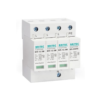 BR-12.5M 3P نوع 1 12.5kA 3 مرحله دستگاه محافظ افزایش SPD Arrester 12.5ka فشار فشار صنعتی