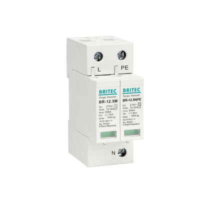BR-12.5M 4P 50kA 275v T1+T2 ac Surge Rerester Surge Protector حفاظت در برابر صاعقه ولتاژ پایین SPD