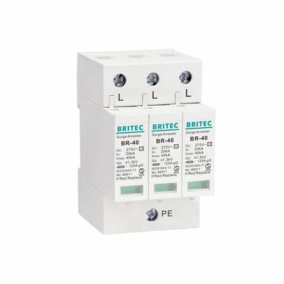 BR-40 1P 40kA 275V محافظ ولتاژ ولتاژ Tvss نوع 2 دستگاه حفاظت از نوسانات spd