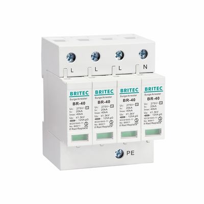 BR-40 3P نوع 2 دستگاه حفاظت از افزایش SPD T2 محافظت از رعد و برق 275v محافظت از رعد و برق SPD الکتریکی