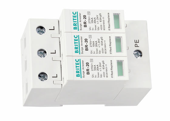 دستگاه حفاظت از افزایش برق AC 275V 10kA 20kA با نصب DIN Rail برای محافظت از افزایش برق
