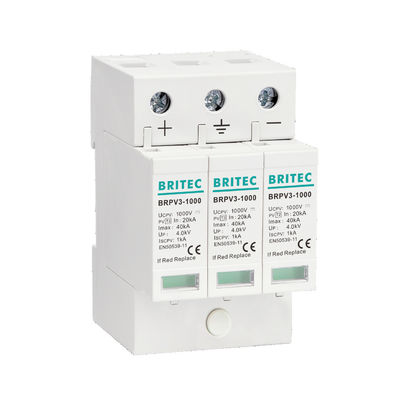 BRPV3-1000 1000V 40kA 3P DC خورشیدی PV Surge Protection دستگاه Surge Arrester خاموش کننده برق