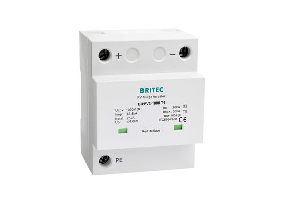 کلاس I Class II SPD PV برچسبی برای سیستم های فوتوولتائیک 12.5kA 10 / 350us