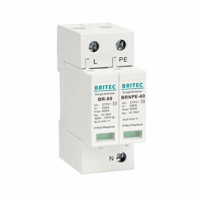 BR275-60 2P 2P ac SPD 60kA 2P دستگاه محافظت از افزایش یک مرحله ای (SPD) دستگاه محافظت از افزایش