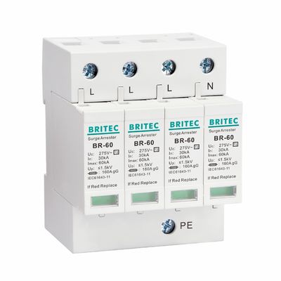 BR275-60 2P 2P ac SPD 60kA 2P دستگاه محافظت از افزایش یک مرحله ای (SPD) دستگاه محافظت از افزایش