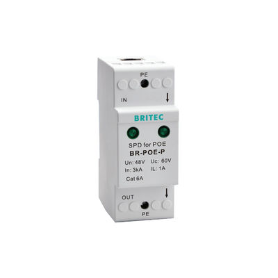 BR-POE-M RJ45 POE Ethernet Data Surge Protection دستگاه های حفاظت از برق برق شبکه POE قدرت محافظت از برق