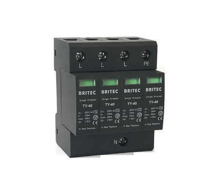 BR-40 Type 2 Black Surge Rerester Protection Device 3P+1 IP20 Lightning Thunder Protector