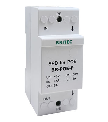 BR-POE-P 48V Data Surge Protector cat 6 POE Power Over Ethernet دستگاه حفاظت از افزایش برق spd spd rj45 poe