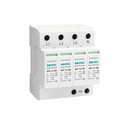 BR-12.5M 4P نوع 1 دستگاه محافظت از تشعشع SPD محافظ تشعشع ac نوع 1 12.5ka spd