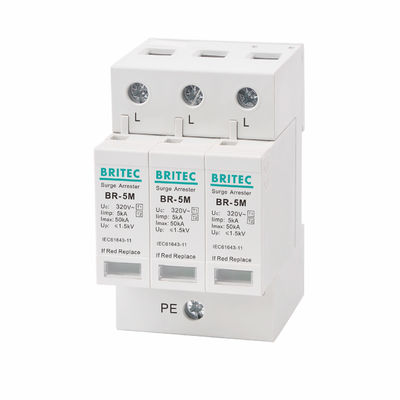 محافظ برق 5kA 3P 320Vac نوع 1 + 2 دستگاه محافظت از افزایش AC / کلاس I + II / سری کلاس B + C