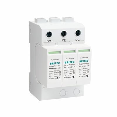 BRPV3-1500-6.25 PV Surge Arrester ماژول 3 دستگاه حفاظت سیستم های انرژی خورشیدی spd 1500v dc t1 t2 Solar Dc Spd pv رعد و برق