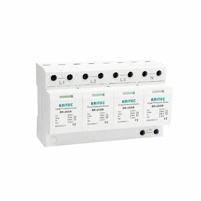 نوع 1 کلاس B SPD محافظ افزایش 25KA 4P برای سیستم های الکتریکی صنعتی و تجاری